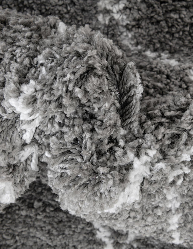 Gray 2' 7 x 10' Rabat Shag Runner Area Rug Thick Soft Touch Fluffy & Plush Shaggy Pile Durable Geometric Carpet for Luxury Interior Design for Sale at Rug Engine