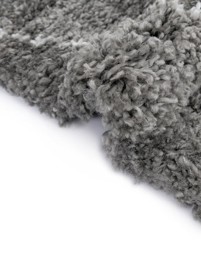 Gray 2' 7 x 6' 1 Rabat Shag Runner Area Rug Thick Soft Touch Fluffy & Plush Shaggy Pile Durable Geometric Carpet for Luxury Interior Design for Sale at Rug Engine