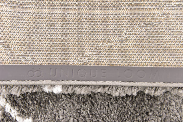 Gray 8' x 8' Rabat Shag Square Area Rug Thick Soft Touch Fluffy & Plush Shaggy Pile Durable Geometric Carpet for Luxury Interior Design for Sale at Rug Engine