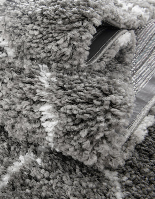 Gray 8' x 8' Rabat Shag Square Area Rug Thick Soft Touch Fluffy & Plush Shaggy Pile Durable Geometric Carpet for Luxury Interior Design for Sale at Rug Engine