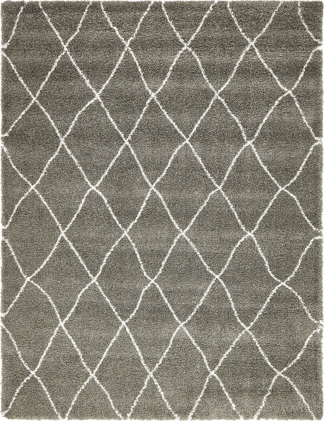 Gray 9' x 12' 2 Rabat Shag Rectangle Area Rug Thick Soft Touch Fluffy & Plush Shaggy Pile Durable Geometric Carpet for Luxury Interior Design for Sale at Rug Engine