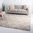 Taupe 8' x 8' Rabat Shag Square Area Rug Thick Soft Touch Fluffy & Plush Shaggy Pile