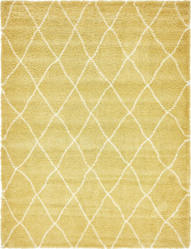 Yellow 9' x 12' 2 Rabat Shag Rectangle Area Rug Thick Soft Touch Fluffy & Plush Shaggy Pile Durable Geometric Carpet for Luxury Interior Design for Sale at Rug Engine