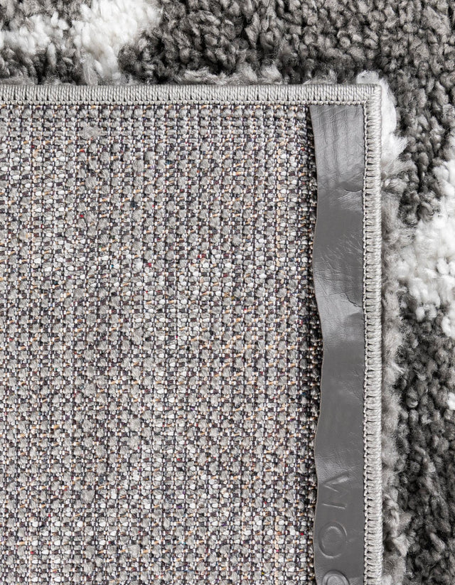 Gray 2' 7 x 6' 1 Rabat Shag Runner Area Rug Thick Soft Touch Fluffy & Plush Shaggy Pile Durable Geometric Carpet for Luxury Interior Design for Sale at Rug Engine
