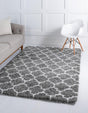 Gray 5' 1 x 8' Rabat Shag Rectangle Area Rug Thick Soft Touch Fluffy & Plush Shaggy Pile