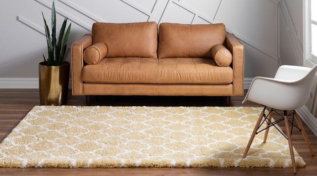 Yellow 9' x 12' 2 Rabat Shag Rectangle Area Rug Thick Soft Touch Fluffy & Plush Shaggy Pile Durable Geometric Carpet for Luxury Interior Design for Sale at Rug Engine