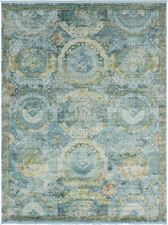 Light Blue 10' x 13' Baracoa Rectangle Area Rug 100% Polypropylene Distressed Vintage Living Dining Room Office Traditional Carpet for Sale at Rug Engine