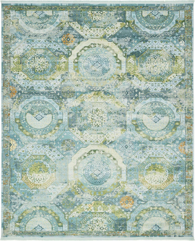 Light Blue 8' x 10' Baracoa Rectangle Area Rug 100% Polypropylene Distressed Vintage Living Dining Room Office Traditional Carpet for Sale at Rug Engine
