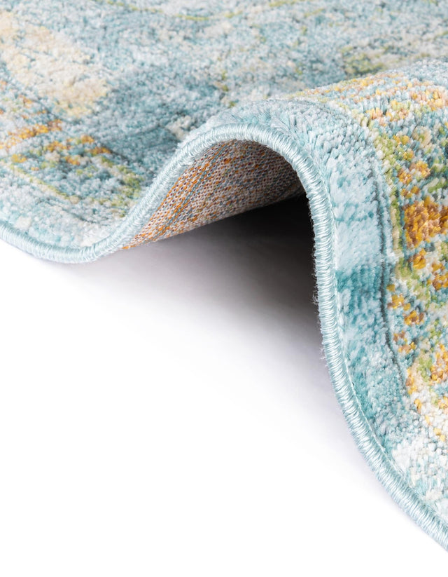 Light Blue 9' x 12' Baracoa Rectangle Area Rug 100% Polypropylene Distressed Vintage Living Dining Room Office Traditional Carpet for Sale at Rug Engine