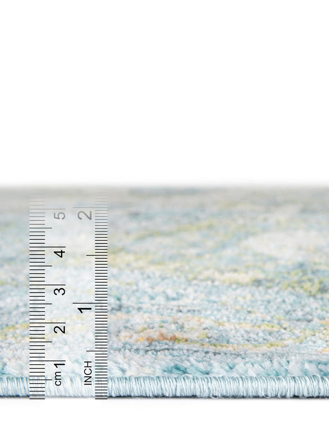 Light Blue 2' 7 x 10' Baracoa Runner Area Rug 100% Polypropylene Distressed Vintage Living Dining Room Office Traditional Carpet for Sale at Rug Engine