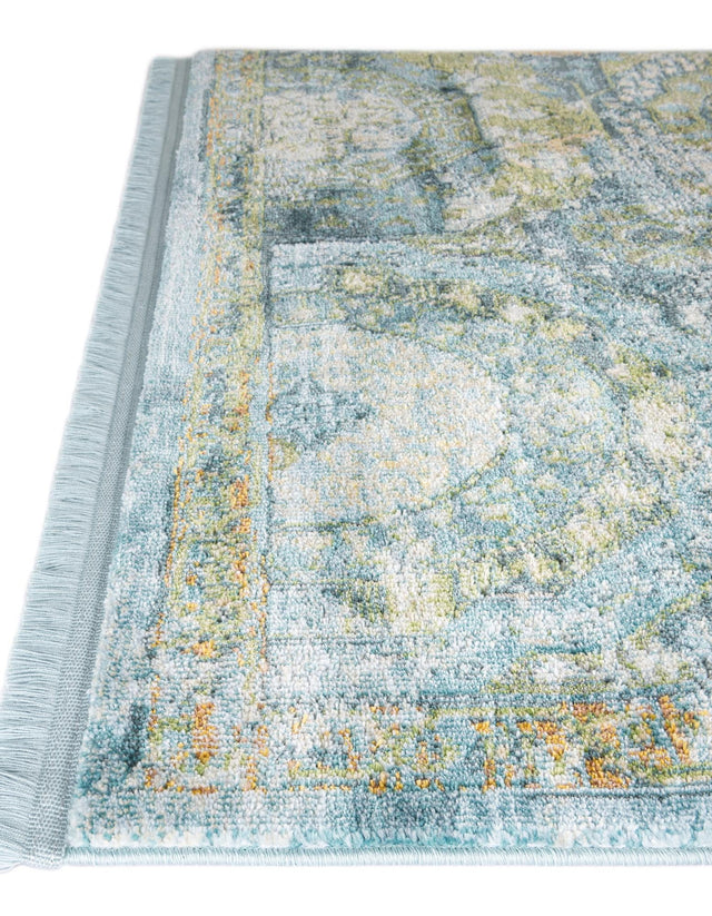 Light Blue 2' 7 x 10' Baracoa Runner Area Rug 100% Polypropylene Distressed Vintage Living Dining Room Office Traditional Carpet for Sale at Rug Engine