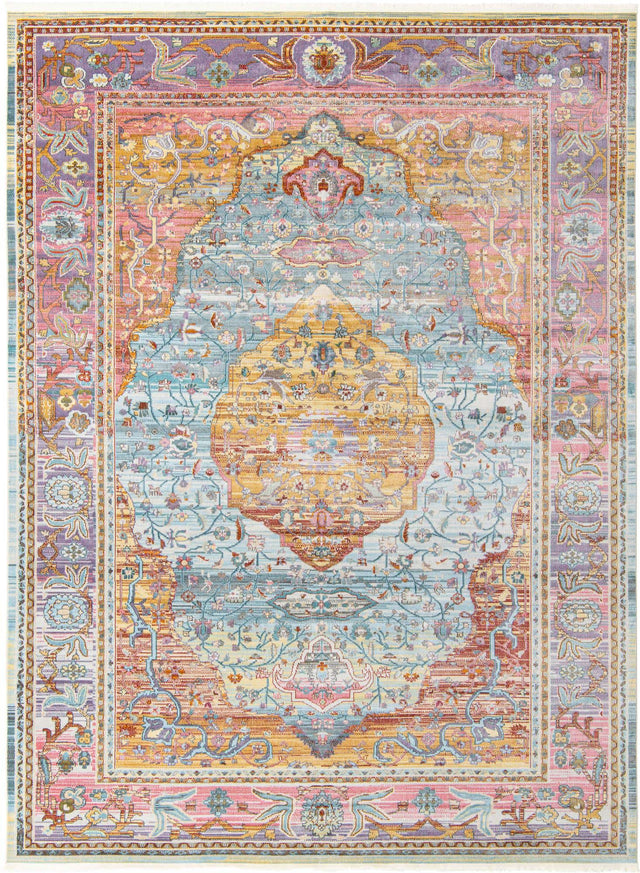 Light Blue 10' x 13' 1 Baracoa Rectangle Area Rug 100% Polypropylene Distressed Vintage Living Dining Room Office Traditional Carpet for Sale at Rug Engine