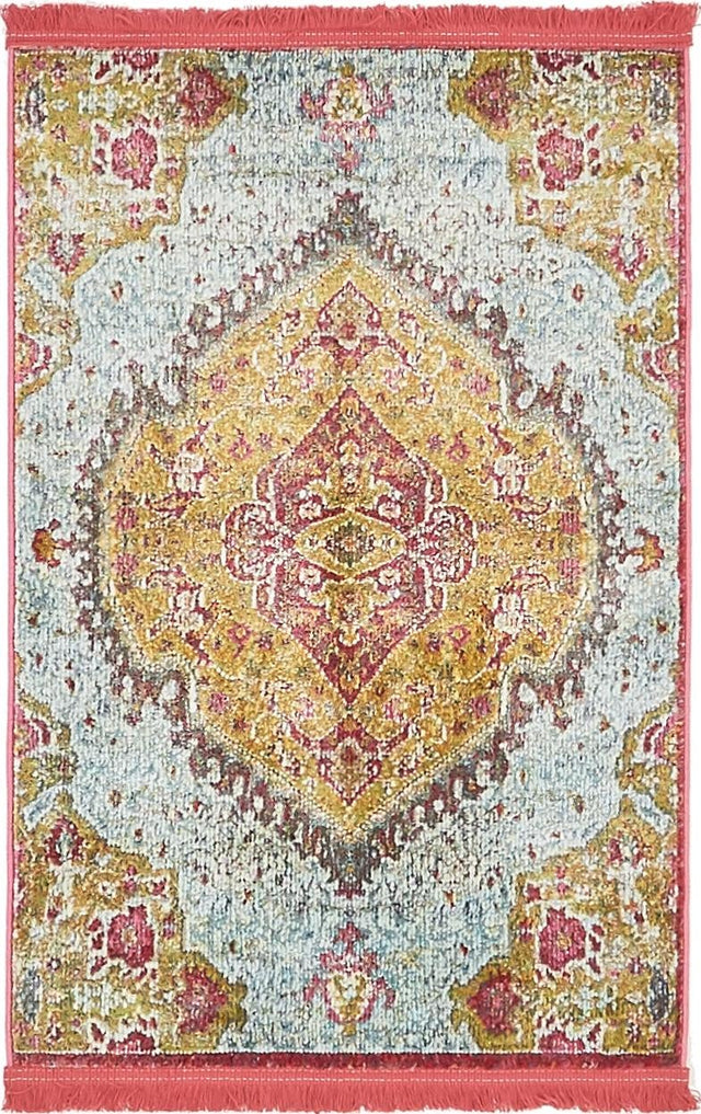Gold 2' 2 x 3' 1 Baracoa Rectangle Area Rug 100% Polypropylene Distressed Vintage Living Dining Room Office Traditional Carpet for Sale at Rug Engine