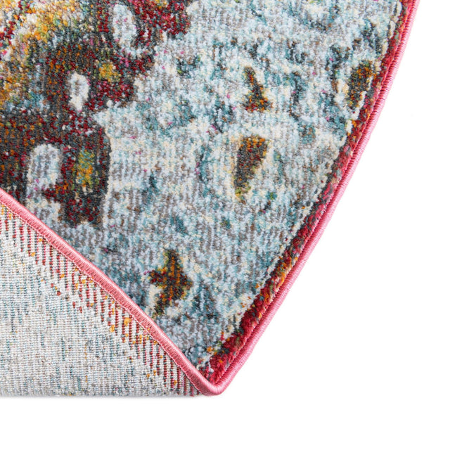 Gold 8' x 8' Baracoa Round Area Rug 100% Polypropylene Distressed Vintage Living Dining Room Office Traditional Carpet for Sale at Rug Engine