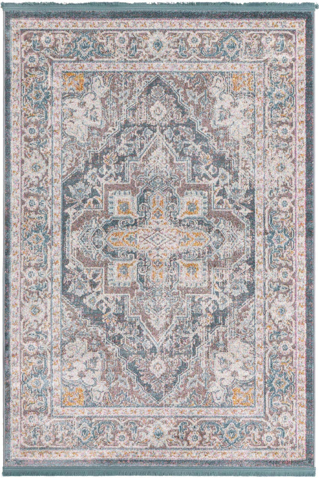 Gray 4' 3 x 6' 1 Baracoa Rectangle Area Rug 100% Polypropylene Distressed Vintage Living Dining Room Office Traditional Carpet for Sale at Rug Engine