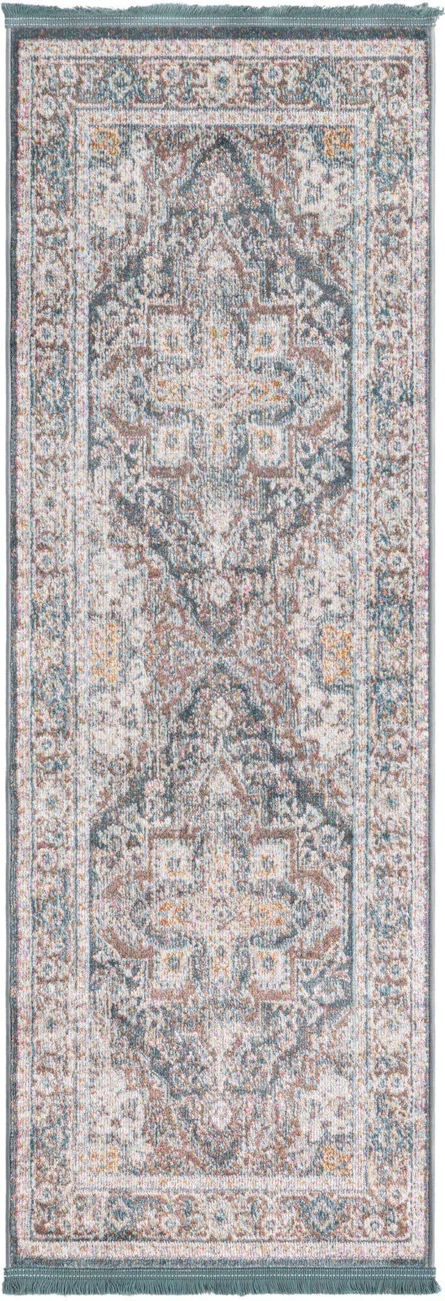 Gray 2' 2 x 6' 1 Baracoa Runner Area Rug 100% Polypropylene Distressed Vintage Living Dining Room Office Traditional Carpet for Sale at Rug Engine