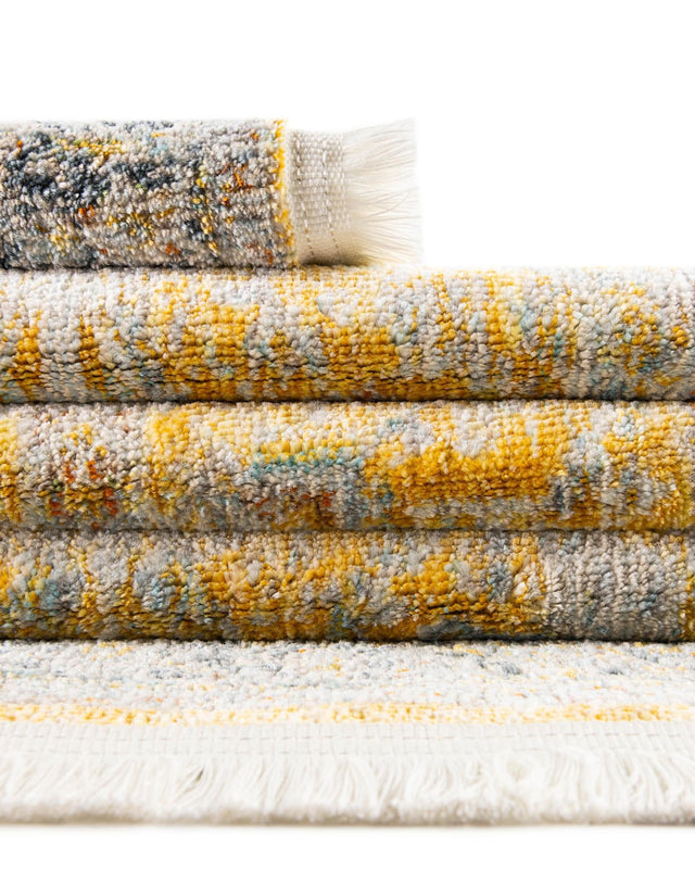 Yellow 7' x 10' Baracoa Rectangle Area Rug 100% Polypropylene Distressed Vintage Living Dining Room Office Traditional Carpet for Sale at Rug Engine