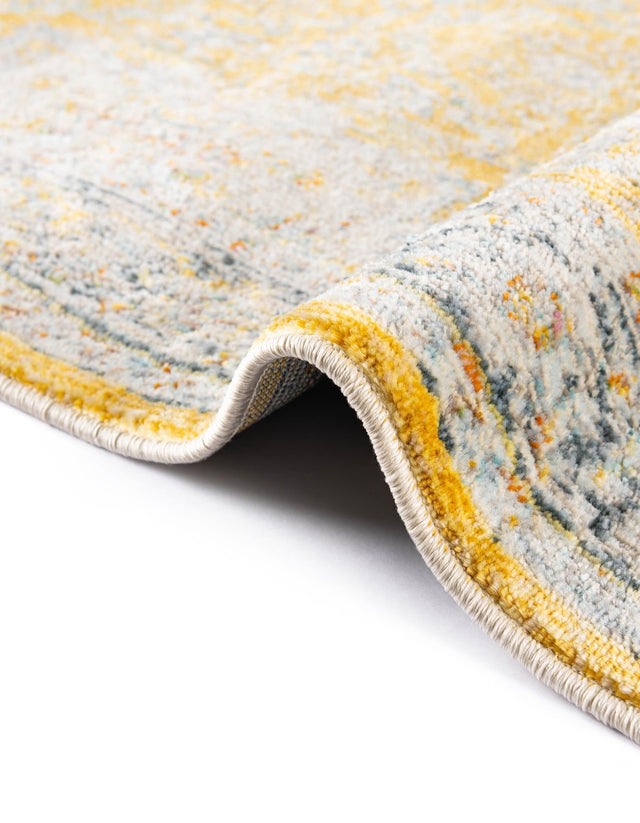 Yellow 2' 7 x 10' Baracoa Runner Area Rug 100% Polypropylene Distressed Vintage Living Dining Room Office Traditional Carpet for Sale at Rug Engine