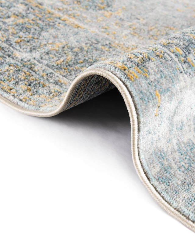 Gray 5' 5 x 5' 5 Baracoa Round Area Rug 100% Polypropylene Distressed Vintage Living Dining Room Office Traditional Carpet for Sale at Rug Engine