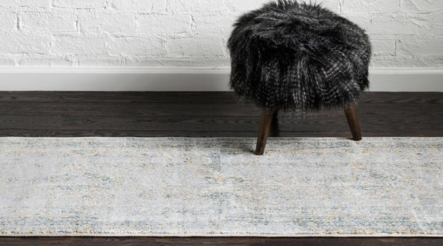 Gray 2' 7 x 10' Baracoa Runner Area Rug 100% Polypropylene Distressed Vintage Living Dining Room Office Traditional Carpet for Sale at Rug Engine