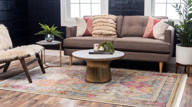 Multicolor 8' x 11' Baracoa Rectangle Area Rug 100% Polypropylene Distressed Vintage Living Dining Room Office Traditional Carpet for Sale at Rug Engine