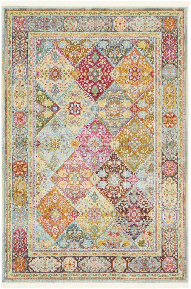 Multicolor 4' 3 x 6' 1 Baracoa Rectangle Area Rug 100% Polypropylene Distressed Vintage Living Dining Room Office Traditional Carpet for Sale at Rug Engine