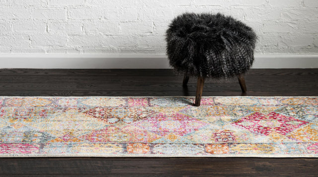 Multicolor 2' 7 x 10' Baracoa Runner Area Rug 100% Polypropylene Distressed Vintage Living Dining Room Office Traditional Carpet for Sale at Rug Engine