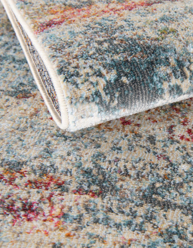 Cream 8' x 8' Baracoa Round Area Rug 100% Polypropylene Distressed Vintage Living Dining Room Office Traditional Carpet for Sale at Rug Engine