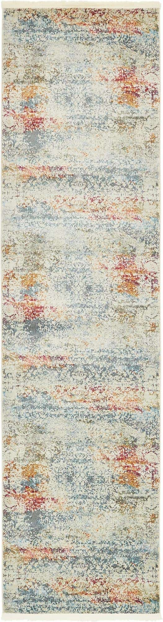 Cream 2' 7 x 10' Baracoa Runner Area Rug 100% Polypropylene Distressed Vintage Living Dining Room Office Traditional Carpet for Sale at Rug Engine