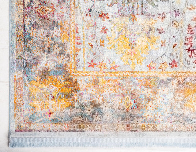 Light Blue 2' 2 x 6' 1 Baracoa Runner Area Rug 100% Polypropylene Distressed Vintage Living Dining Room Office Traditional Carpet for Sale at Rug Engine