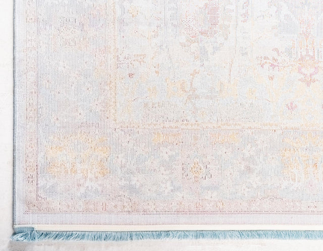 Light Blue 2' 2 x 6' 1 Baracoa Runner Area Rug 100% Polypropylene Distressed Vintage Living Dining Room Office Traditional Carpet for Sale at Rug Engine