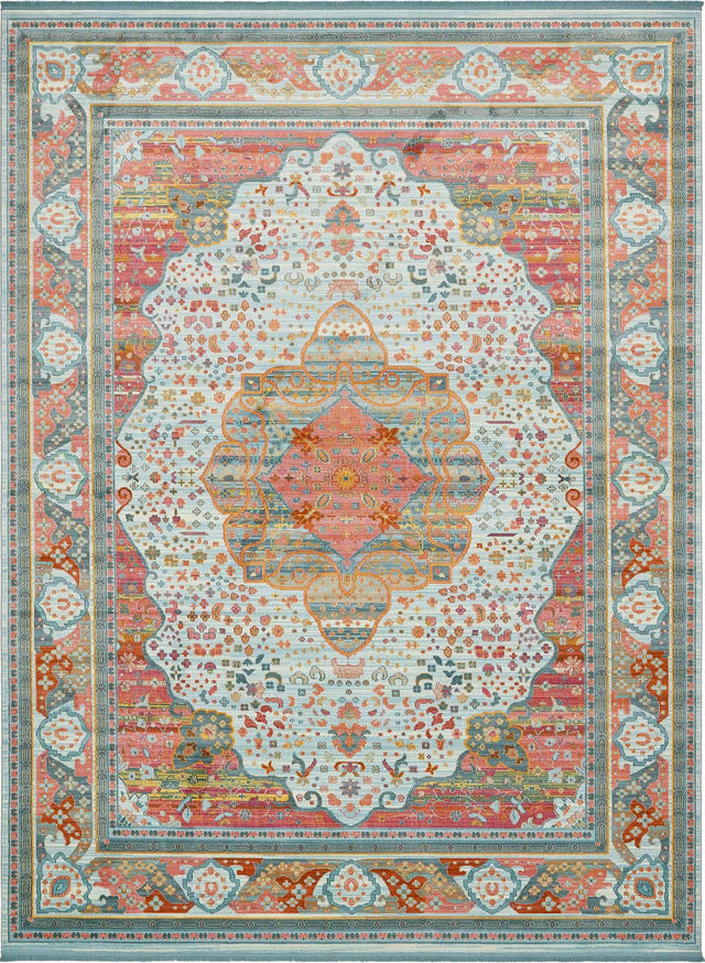 Light Blue 10' x 13' 1 Baracoa Rectangle Area Rug 100% Polypropylene Distressed Vintage Living Dining Room Office Traditional Carpet for Sale at Rug Engine