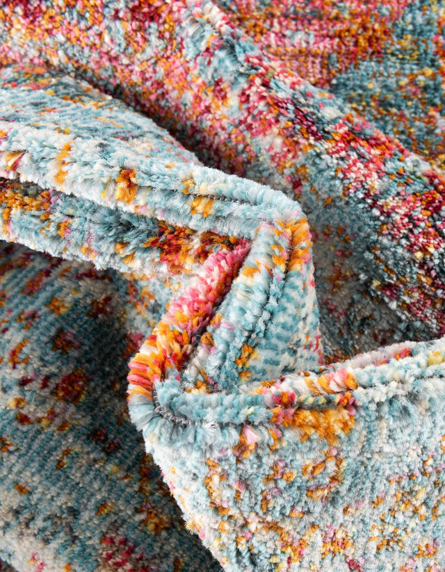 Light Blue 2' 7 x 12' Baracoa Runner Area Rug 100% Polypropylene Distressed Vintage Living Dining Room Office Traditional Carpet for Sale at Rug Engine