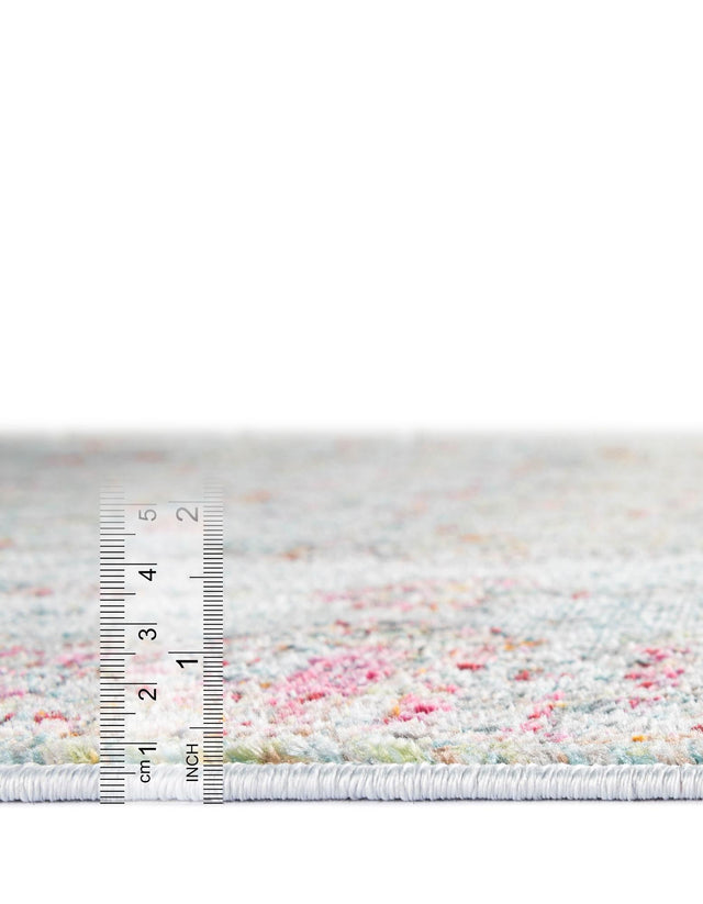 Blue 5' 5 x 5' 5 Baracoa Round Area Rug 100% Polypropylene Distressed Vintage Living Dining Room Office Traditional Carpet for Sale at Rug Engine