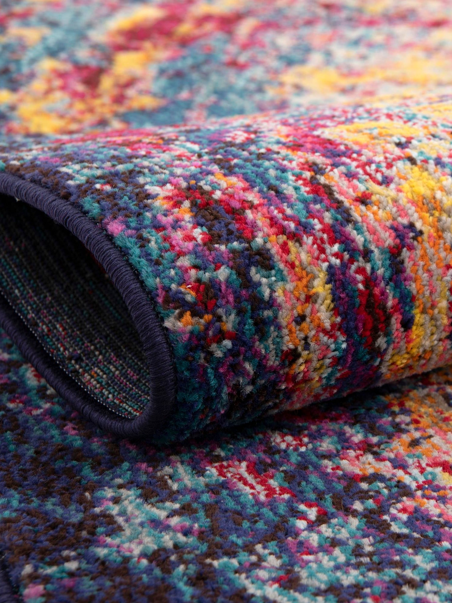 Multicolor 8' x 8' Estrella Square Area Rug 100% Polypropylene Non-Shedding Stain Resistant Carpet Colorful Modern Abstract Design Easy Clean for Home Decor for Sale at Rug Engine
