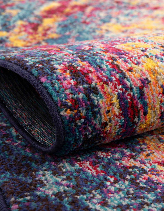 Multicolor 8' x 8' Estrella Square Area Rug 100% Polypropylene Non-Shedding Stain Resistant Carpet Colorful Modern Abstract Design Easy Clean for Home Decor for Sale at Rug Engine