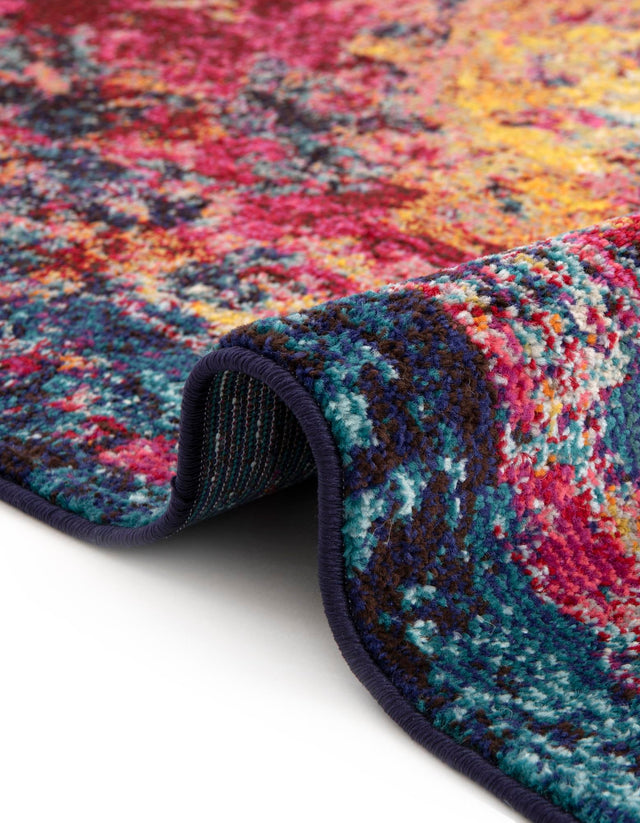 Multicolor 8' x 8' Estrella Square Area Rug 100% Polypropylene Non-Shedding Stain Resistant Carpet Colorful Modern Abstract Design Easy Clean for Home Decor for Sale at Rug Engine