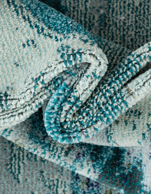 Light Blue 2' 2 x 6' 7 Positano Runner Area Rug Coastal Marine Beach Design Carpet for Modern Living Rooms, Dining, Bedroom, Office for Sale at Rug Engine