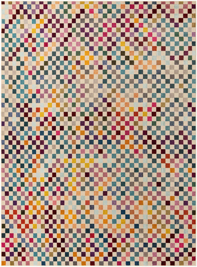 Multicolor 9' x 12' 2 Chromatic Rectangle Area Rug 100% Polypropylene With Cotton Backing Abstract Modern Colorful Carpet Mat for Home Decor & Interior Design for Sale at Rug Engine