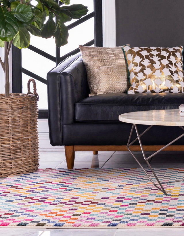 Multicolor 5' x 8' Chromatic Rectangle Area Rug 100% Polypropylene With Cotton Backing Abstract Modern Colorful Carpet Mat for Home Decor & Interior Design for Sale at Rug Engine