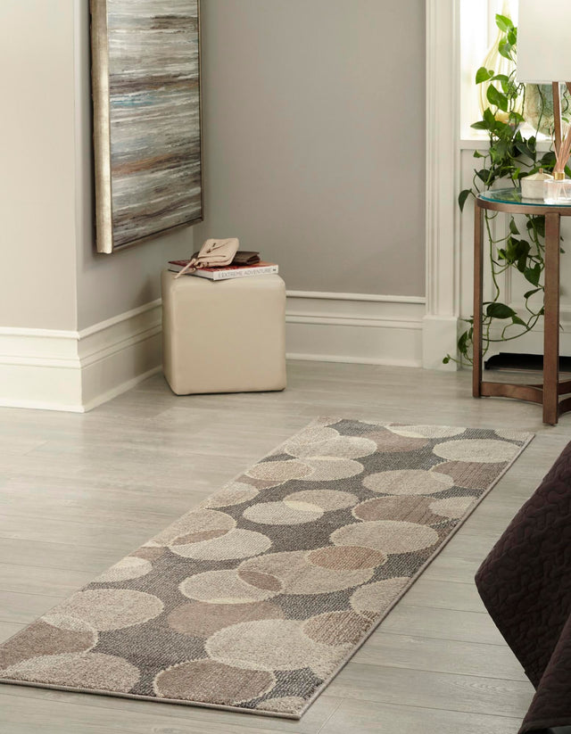 Gray 2' 2 x 6' 9 Chromatic Runner Area Rug 100% Polypropylene With Cotton Backing Abstract Modern Colorful Carpet Mat for Home Decor & Interior Design for Sale at Rug Engine