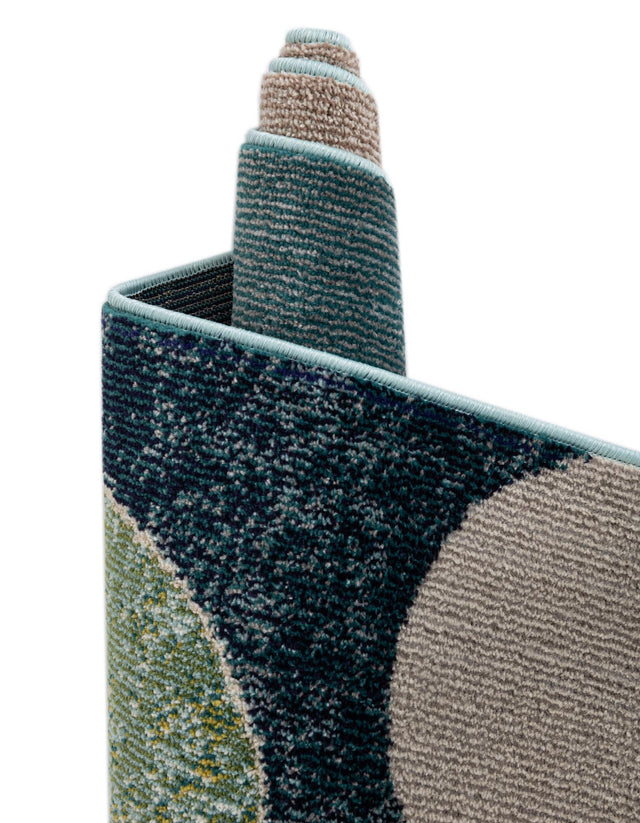 Navy Blue 4' 1 x 6' 1 Chromatic Rectangle Area Rug 100% Polypropylene With Cotton Backing Abstract Modern Colorful Carpet Mat for Home Decor & Interior Design for Sale at Rug Engine