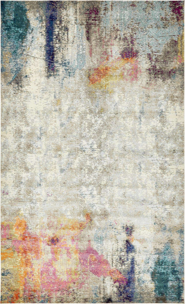 Beige 10' 6 x 16' 5 Chromatic Rectangle Area Rug 100% Polypropylene With Cotton Backing Abstract Modern Colorful Carpet Mat for Home Decor & Interior Design for Sale at Rug Engine