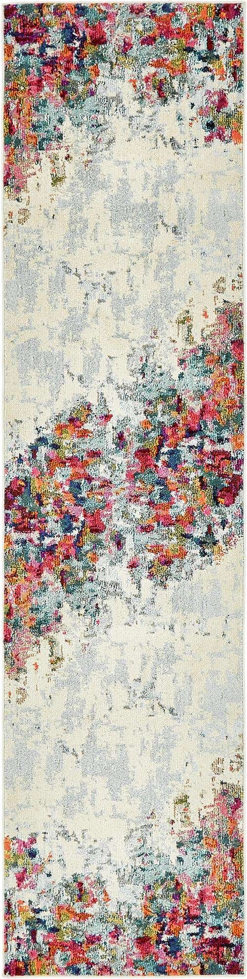 Multicolor 2' 7 x 10' Chromatic Runner Area Rug 100% Polypropylene With Cotton Backing Abstract Modern Colorful Carpet Mat for Home Decor & Interior Design for Sale at Rug Engine
