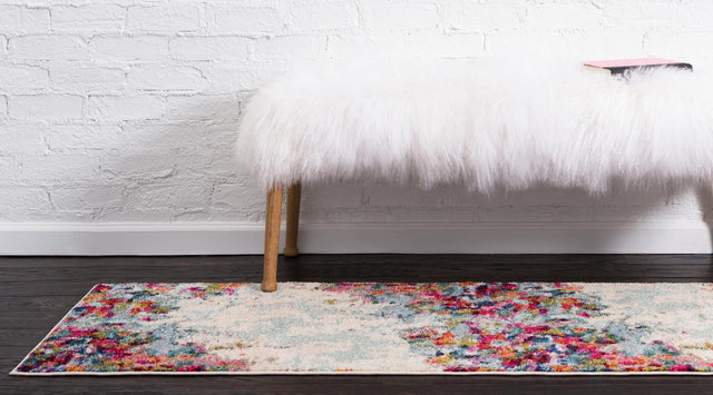 Multicolor 2' x 8' Chromatic Runner Area Rug 100% Polypropylene With Cotton Backing Abstract Modern Colorful Carpet Mat for Home Decor & Interior Design for Sale at Rug Engine