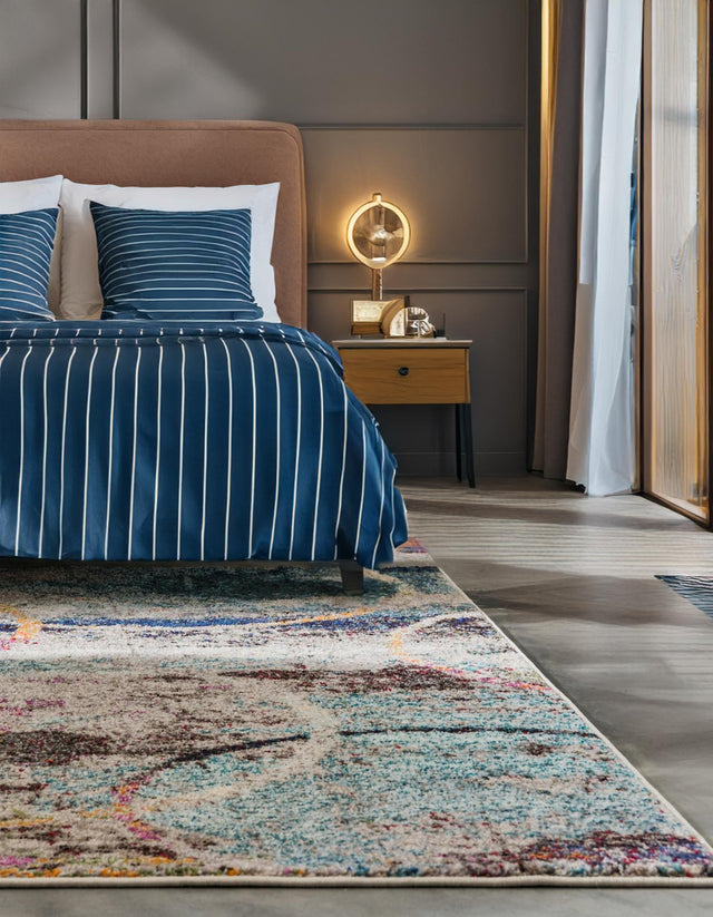 Multicolor 10' 6 x 16' 5 Chromatic Rectangle Area Rug Discounted Clearance Final Sale 100% Polypropylene With Cotton Backing Abstract Modern Colorful Carpet Mat for Home Decor & Interior Design for Sale at Rug Engine