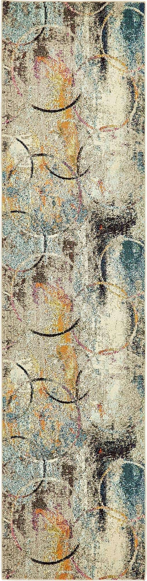 Multicolor 2' 7 x 10' Chromatic Runner Area Rug 100% Polypropylene With Cotton Backing Abstract Modern Colorful Carpet Mat for Home Decor & Interior Design for Sale at Rug Engine