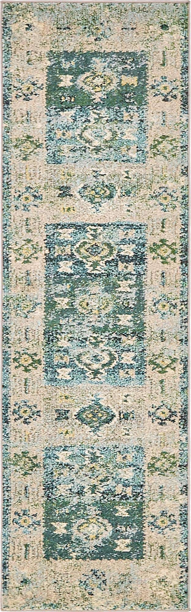 Green 2' x 6' 9 Monterey Runner Area Rug 100% Polypropylene Colorful Easy Clean Traditional Carpet for Living Room, Bedrooms, Dining, Kitchen for Sale at Rug Engine