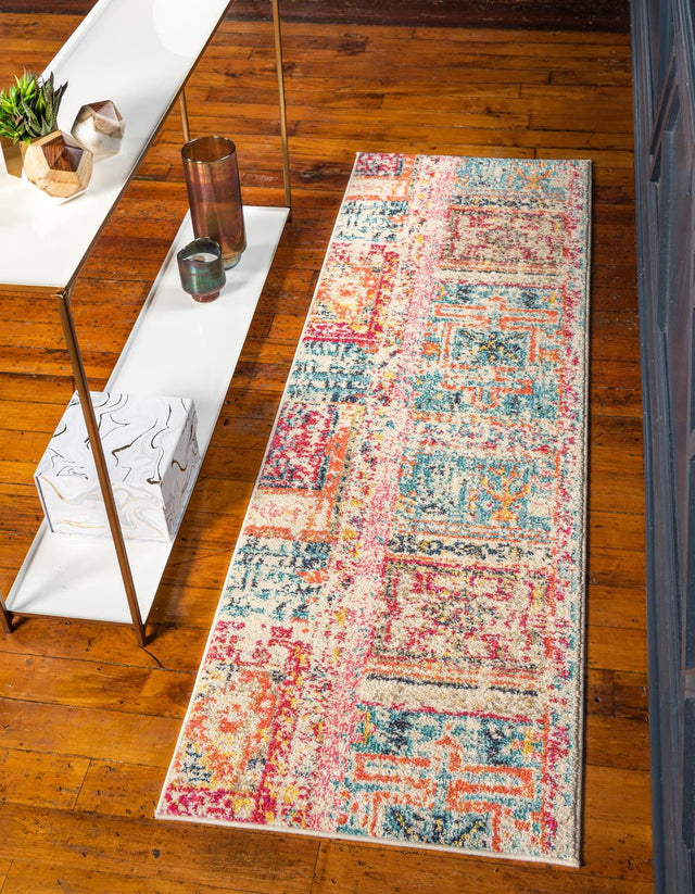 Multicolor 2' 7 x 10' Monterey Runner Area Rug 100% Polypropylene Colorful Easy Clean Traditional Carpet for Living Room, Bedrooms, Dining, Kitchen for Sale at Rug Engine