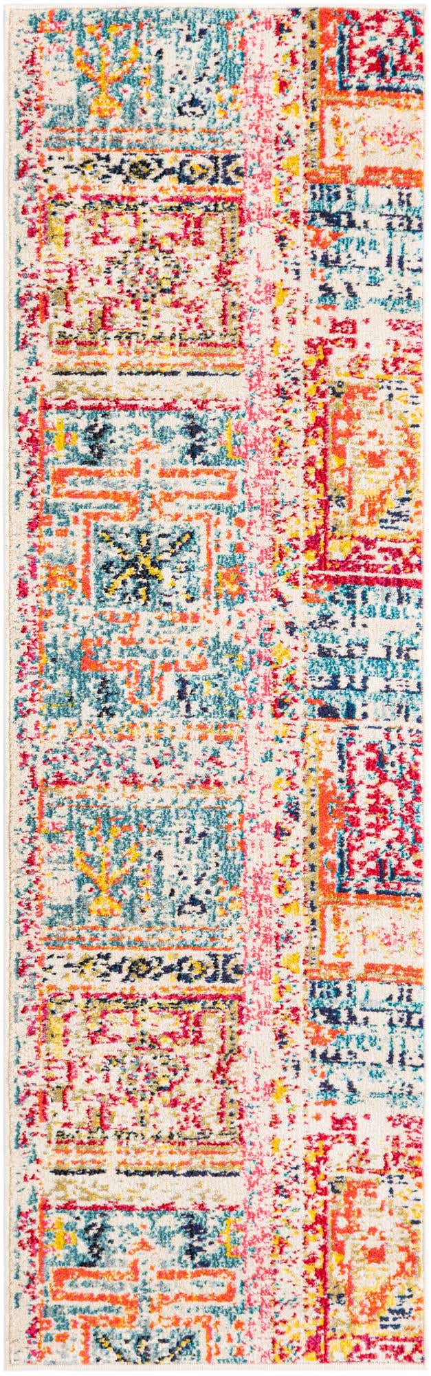 Multicolor 2' x 6' 7 Monterey Runner Area Rug 100% Polypropylene Colorful Easy Clean Traditional Carpet for Living Room, Bedrooms, Dining, Kitchen for Sale at Rug Engine